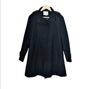 Reiss Wool Pea Coat Thigh Length Oversized Vertical Stitching Detail Size XS
